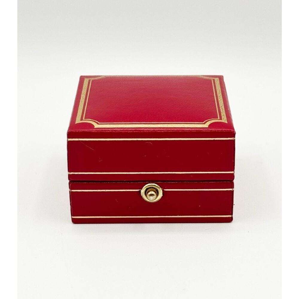 Cartier Red Ring Box White Interior 4212 Bague Trinity Authentic 2" Velvet Satin